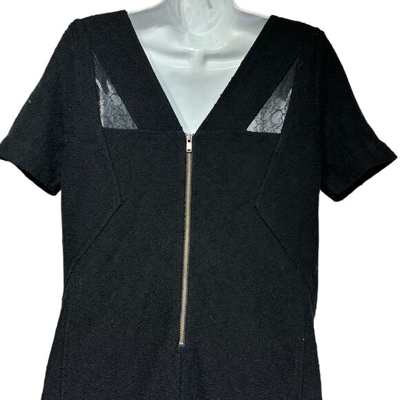 Marc Jacobs Black Wool Boucle Lace Mod Shift Dress Size S - Picture 4 of 10
